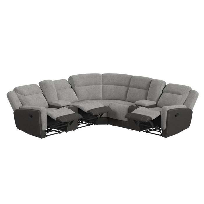 Hornet - 3 Piece Sectional Set With Console And 2 Recliners - Stylish Home Furniture