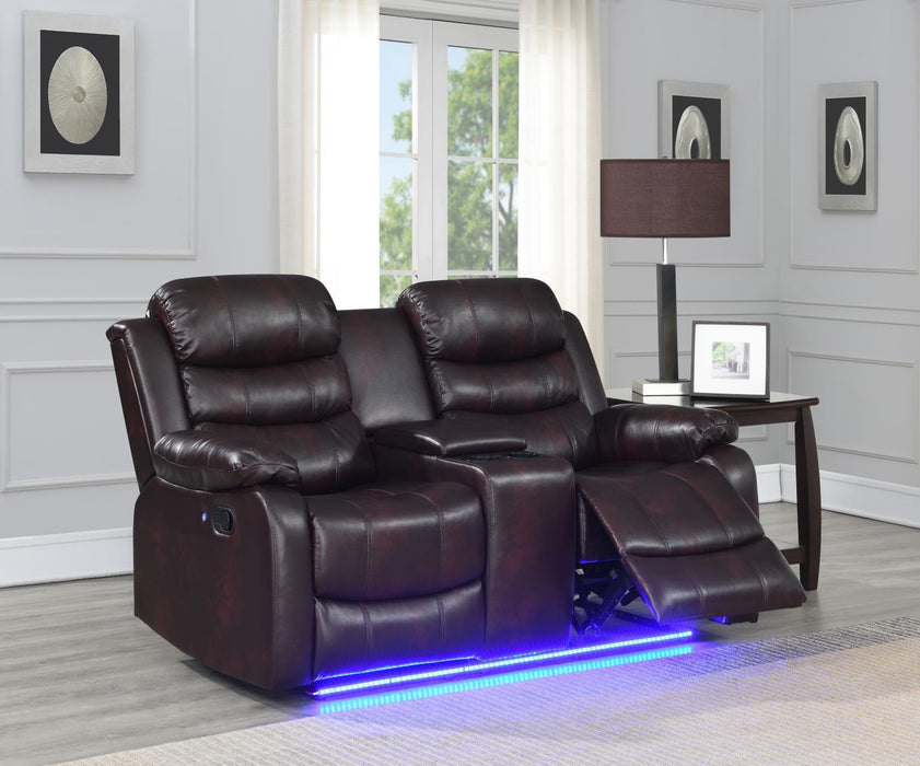 U155 - Motion LED Loveseat - Brown