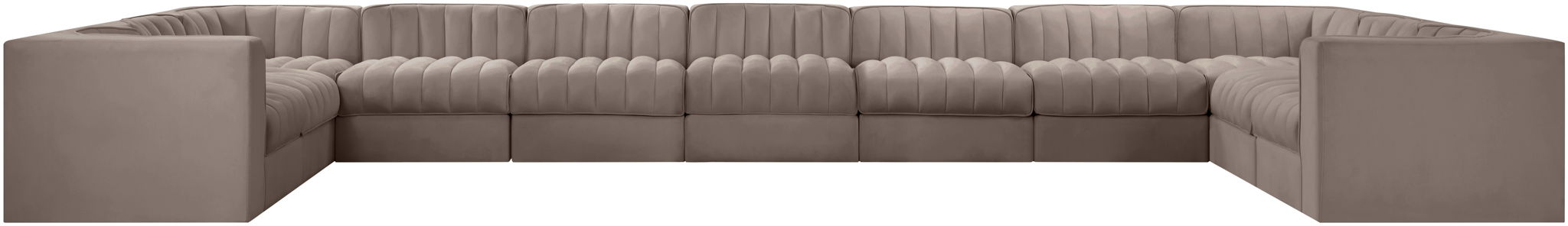 Rummi - Velvet Performance Fabric Upholstered 11 Piece Modular Sectional - Stylish Home Furniture