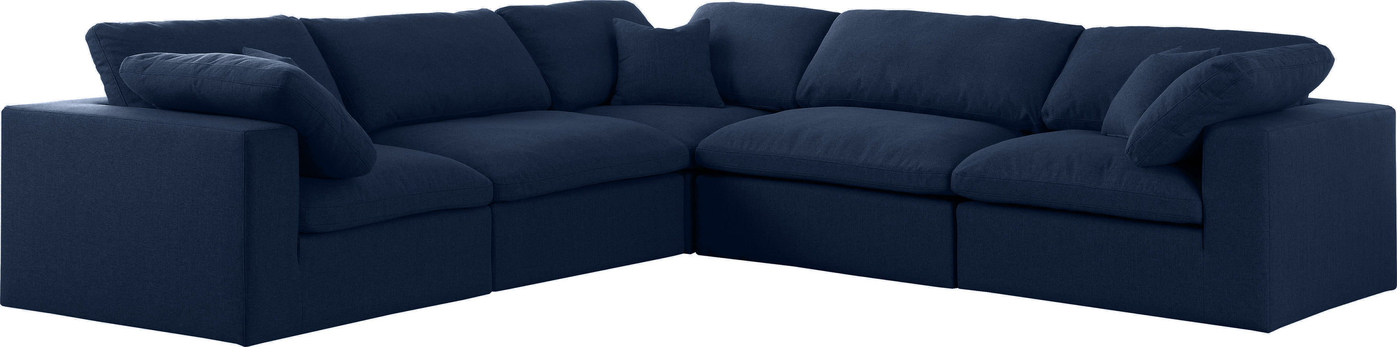 Serene - Cloud 5 Piece Modular Sectional - Navy