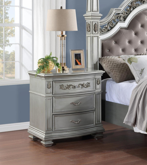 B062 - Nightstand - Shimmer Silver