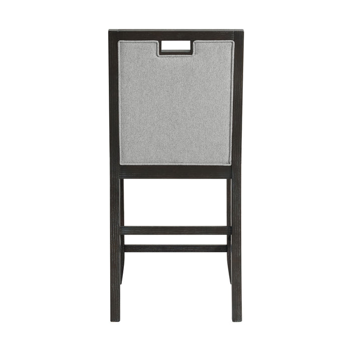 Elodie - Fabric Counter Chair (Set of 2) - Charcoal / Gray - Stylish Home Furniture