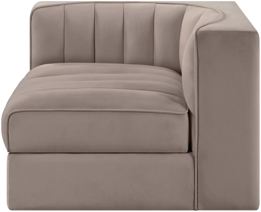 Rummi - Velvet Performance Fabric Upholstered Modular Corner Chair - Stylish Home Furniture