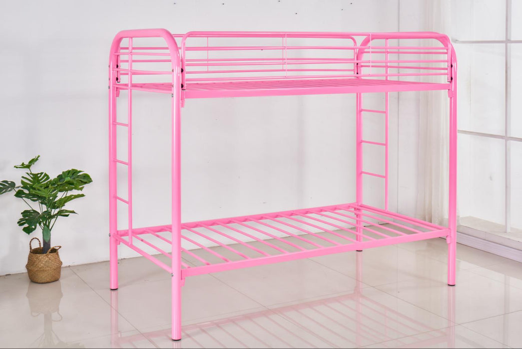 S138 - Twin Over Twin Bunk Bed - Pink