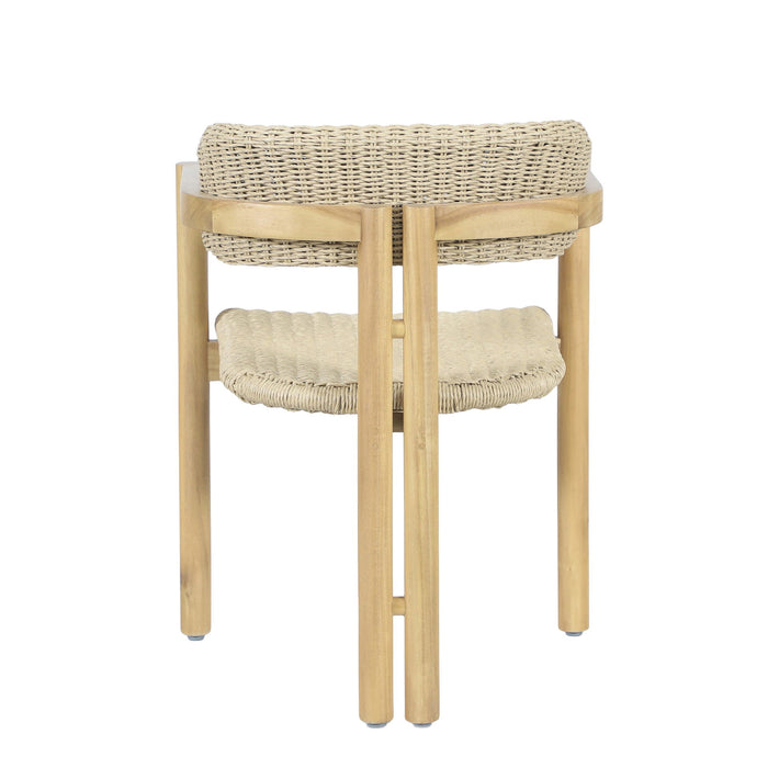 Sedona - Wood And Wicker Patio Dining Chair (Set of 2) - Natural / Brown - Stylish Home Furniture