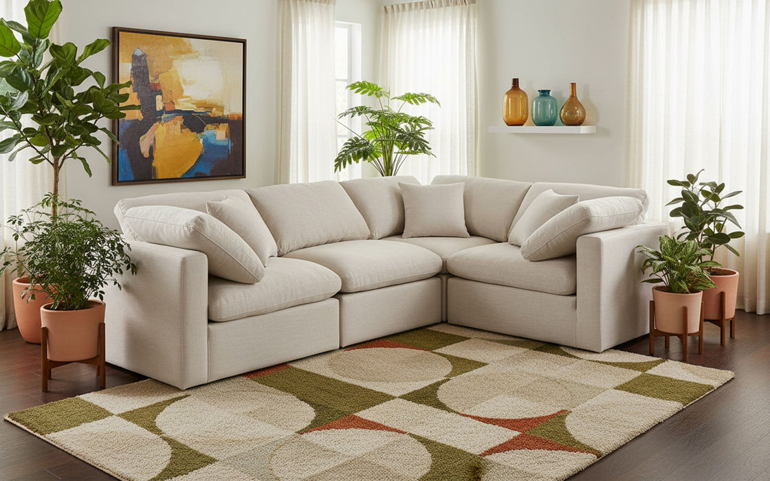 Indulge - Linen 4 Piece Modular Corner Sectional