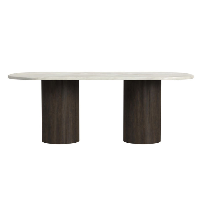 Sylvie - Oval Dining Table With Faux Marble Top - Stylish Home Furniture