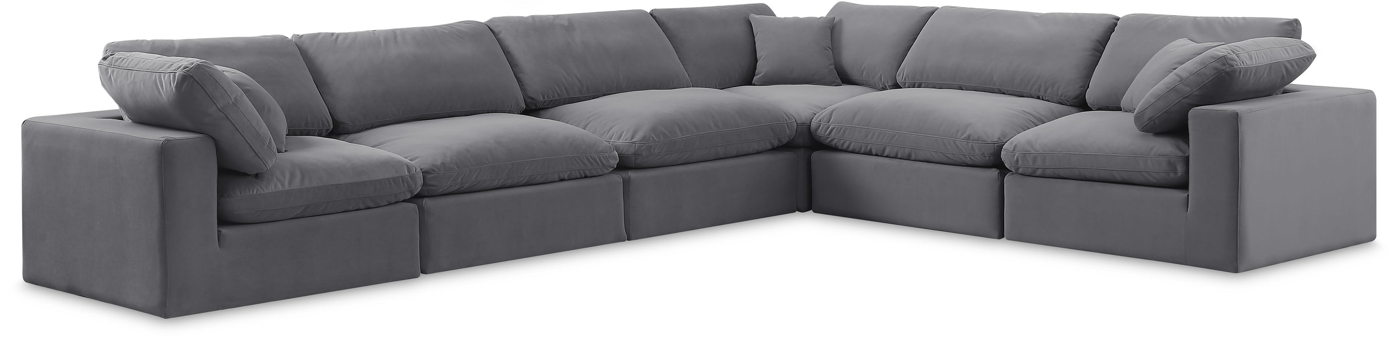 Comfy - 6 Piece Velvet Modular Corner Sectional