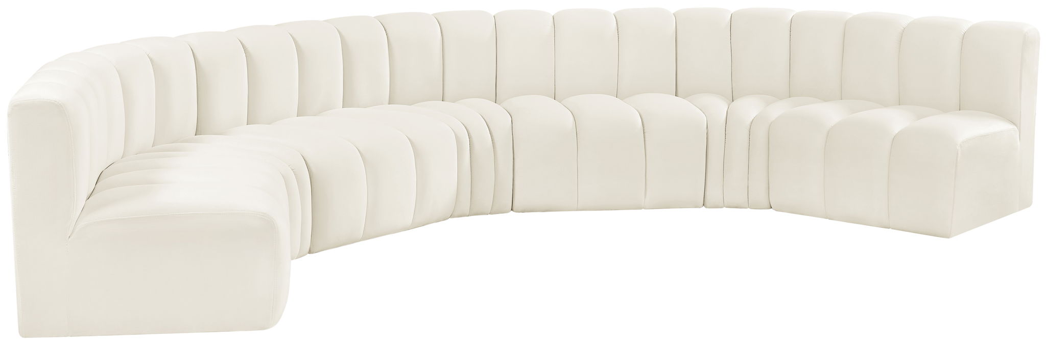 Arc - Velvet 7 Piece U-Shaped Modular Sofa