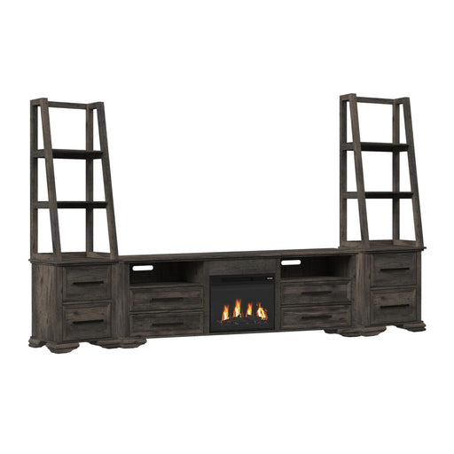 Park Ridge - 4 Piece Entertainment Unit With 82'' TV Console - Charcoal - Stylish Home Furniture