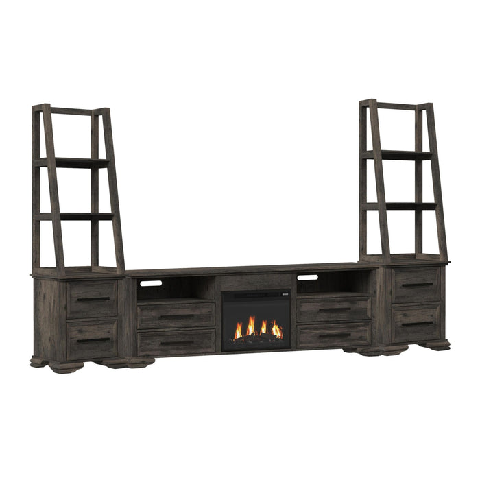 Park Ridge - 4 Piece Entertainment Unit With 82'' TV Console - Charcoal - Stylish Home Furniture