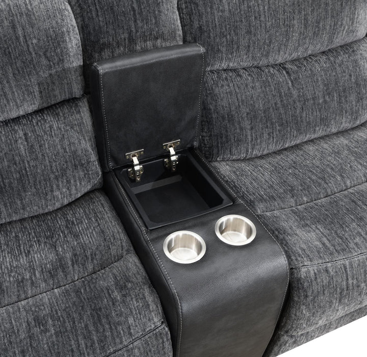 U17 - 6 Piece Power Reclining Sectional With Power Headrest - Dark Gray