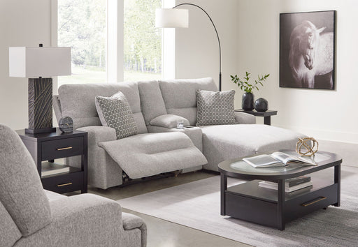 Acklen Place - 4 Pc. - 3-Piece Power Reclining Sectional Sofa With Raf Chaise, Wide Seat Power Recliner - Pewter - Stylish Home Furniture