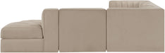 Rummi - Velvet Performance Fabric Upholstered 5 Piece Modular Sectional - Stylish Home Furniture