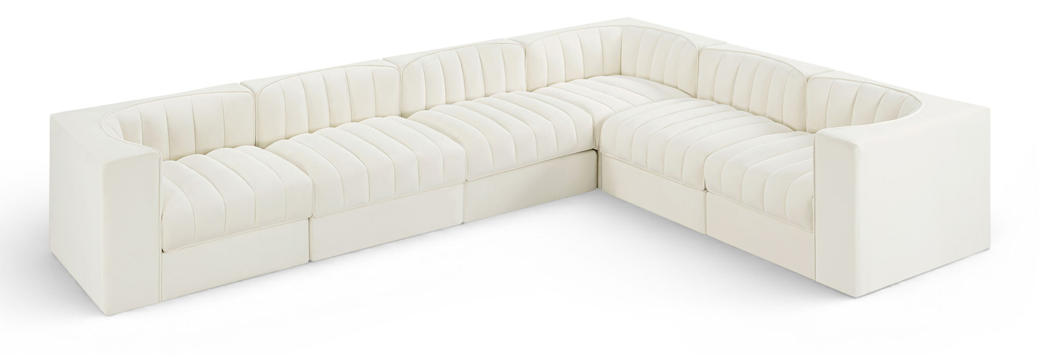 Rummi - Velvet Performance Fabric Upholstered 6 Piece Modular Sectional - Stylish Home Furniture