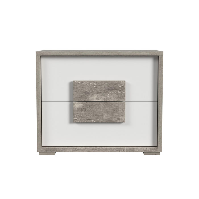 San Matteo - 2-Drawer Nightstand With USB - Gray - Stylish Home Furniture