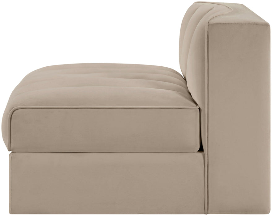 Rummi - Velvet Performance Fabric Upholstered Modular Armless Chair - Stylish Home Furniture