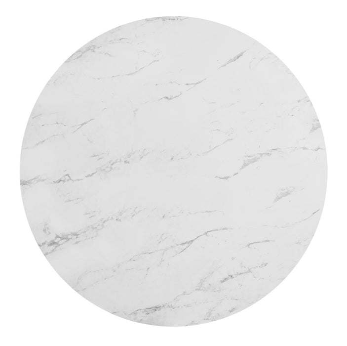 D180 - Melamin Round Dining Table - Black / White