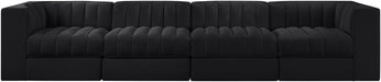 Rummi - Velvet Performance Fabric Upholstered 4 Piece Modular Sofa - Stylish Home Furniture