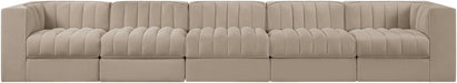 Rummi - Velvet Performance Fabric Upholstered 5 Piece Modular Sofa - Stylish Home Furniture