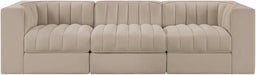 Rummi - Velvet Performance Fabric Upholstered 3 Piece Modular Sofa - Stylish Home Furniture