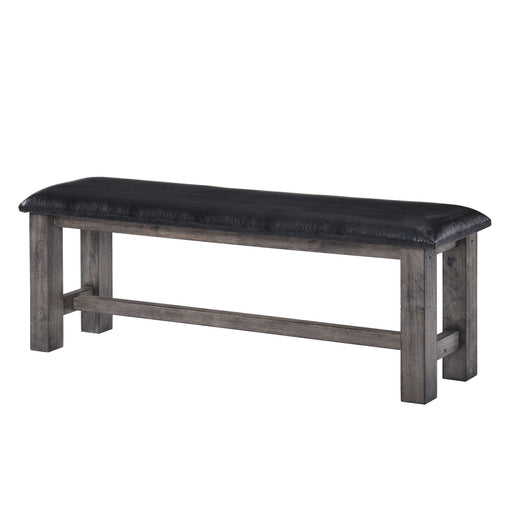 Nathan - Bench With PU Padded Seat - Gray Oak - Stylish Home Furniture