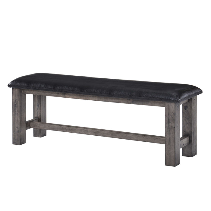 Nathan - Bench With PU Padded Seat - Gray Oak - Stylish Home Furniture