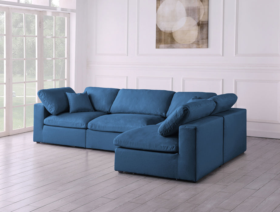 Plush - Velvet Standart Comfort Modular Sectional 4 Piece - Navy