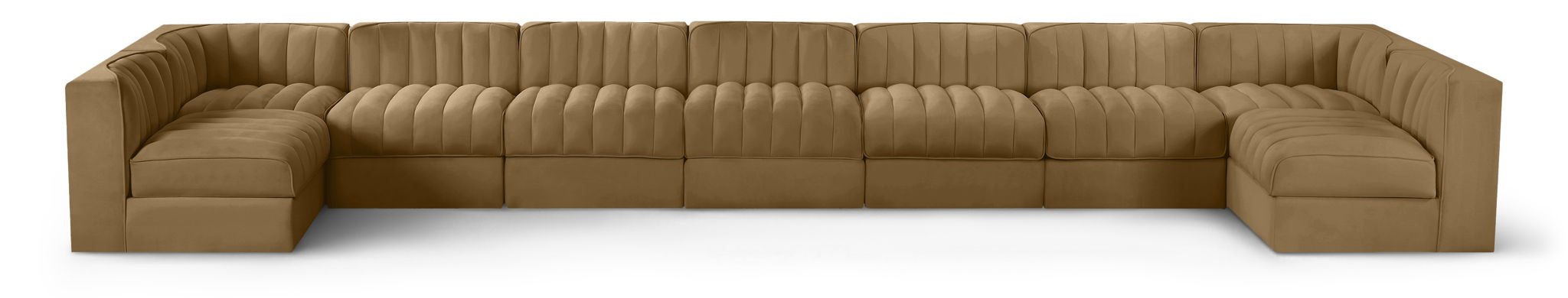Rummi - Armless Velvet Performance Fabric Upholstered 9 Piece Modular Sectional - Stylish Home Furniture