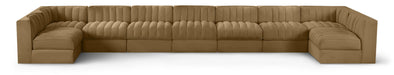Rummi - Armless Velvet Performance Fabric Upholstered 9 Piece Modular Sectional - Stylish Home Furniture