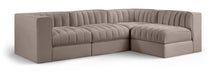 Rummi - Velvet Performance Fabric Upholstered 4 Piece Modular Sectional - Stylish Home Furniture