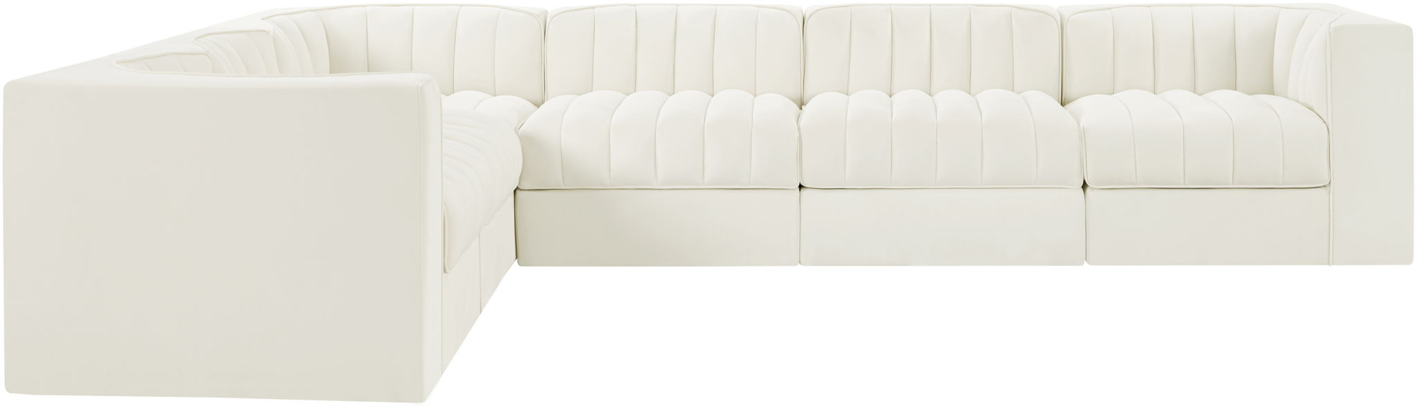 Rummi - Velvet Performance Fabric Upholstered 6 Piece Modular Sectional - Stylish Home Furniture