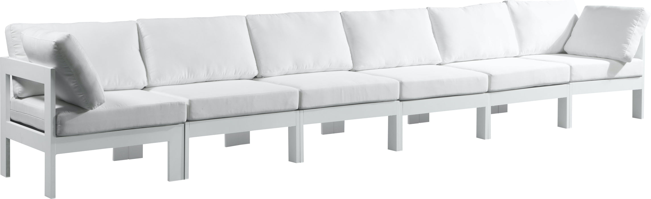 Nizuc - Outdoor Patio Modular Sofa With Frame - White - With Frame