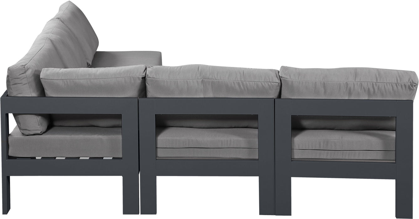 Nizuc - Outdoor Patio 5 Piece Modular Sectional With Gray Frame
