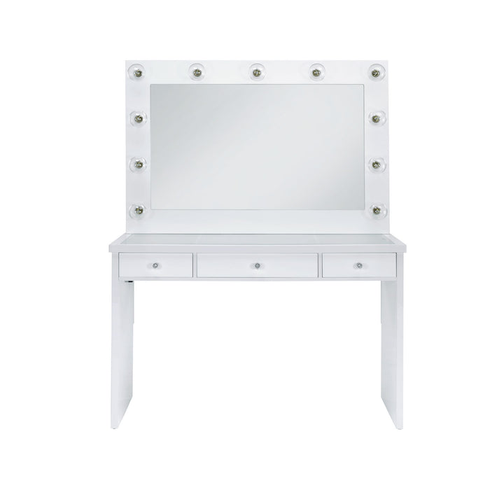 Ariana - Complete Vanity With Lightbulbs - Glossy White - Stylish Home Furniture