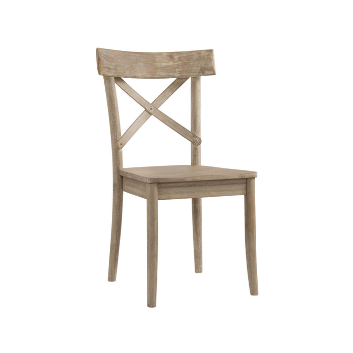 Callista - X-Back Wooden Side Chair (Set of 2) - Beach - Stylish Home Furniture