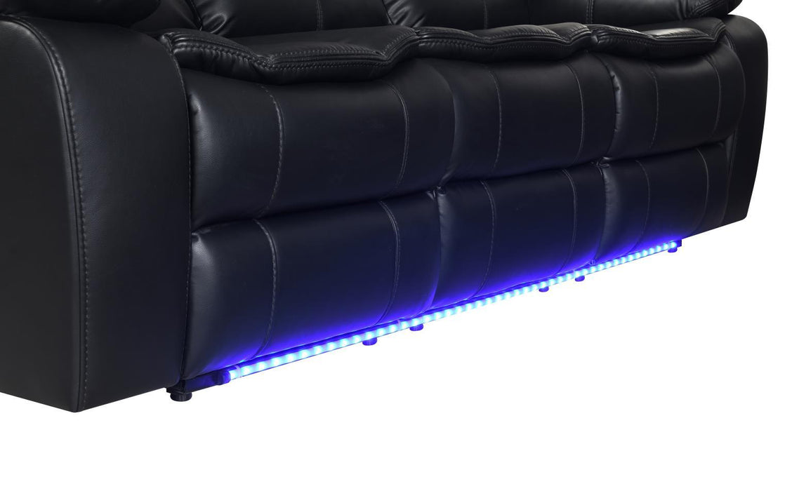 U100 - Power Reclining Sofa With LED Light - Black