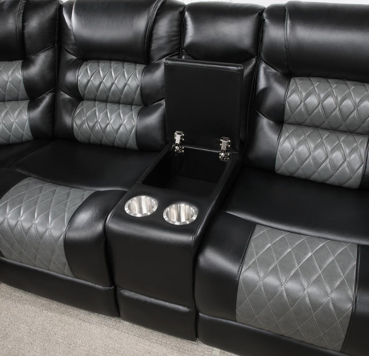 U89 - Black / Motion 3 Piece Sectional - Black