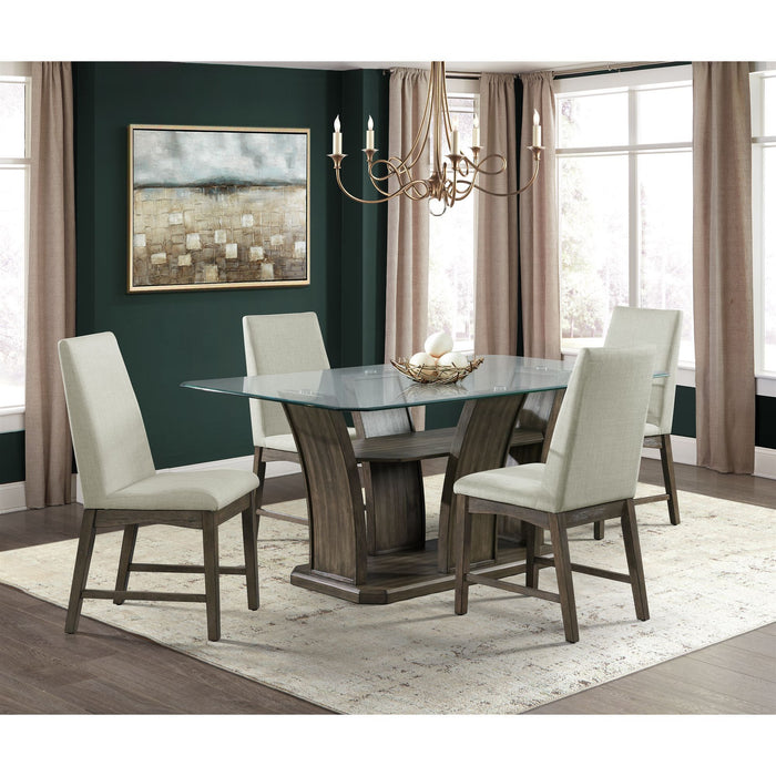 Dapper - 5 Piece Rectangular Standard Height Dining Set Table & Four Chairs - Walnut - Stylish Home Furniture