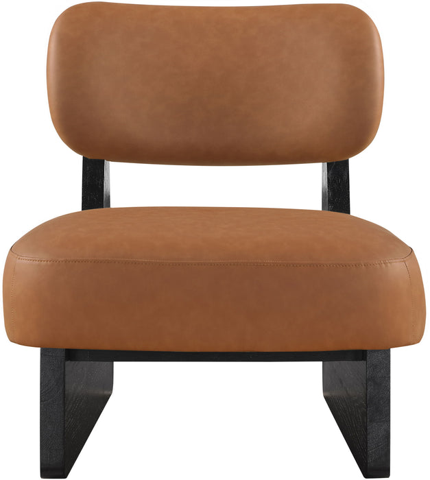 Vetra - Vegan Leather Upholstered Accent Chair With Black Base - Stylish Home Furniture