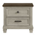 Farmington - 2 Drawer Nightstand With USB - Medium Brown / Washed Stone - Stylish Home Furniture