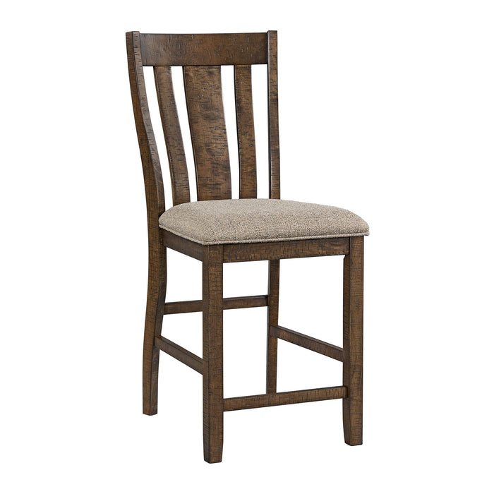 Everett - 5 Piece Counter Set (Table + 4 Chairs) - Brown Acacia