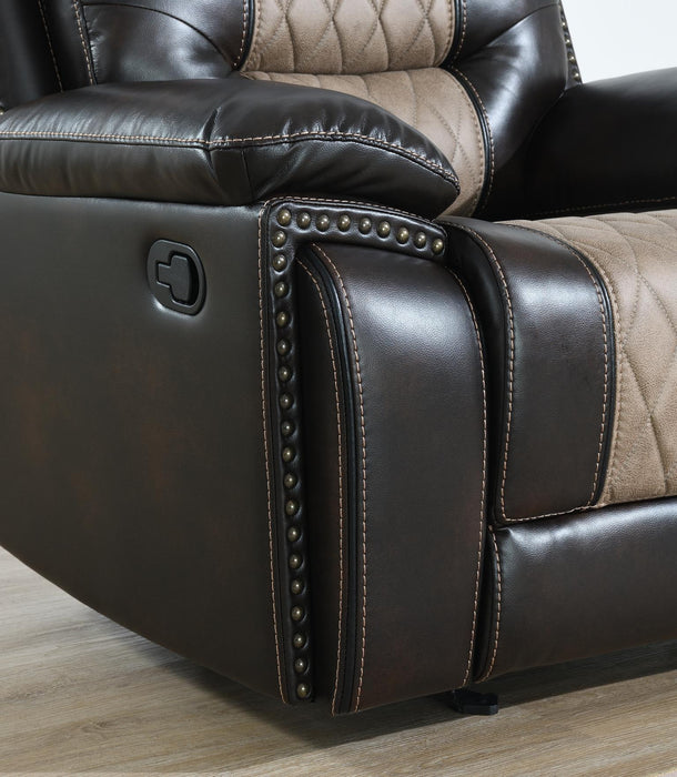 U141 - Motion Sofa With Drop Down, And Two Wireless Chargers - Brown
