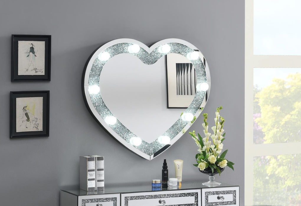 G-404-WM - Glamour LED Wall Decor Mirror - Pearl Silver
