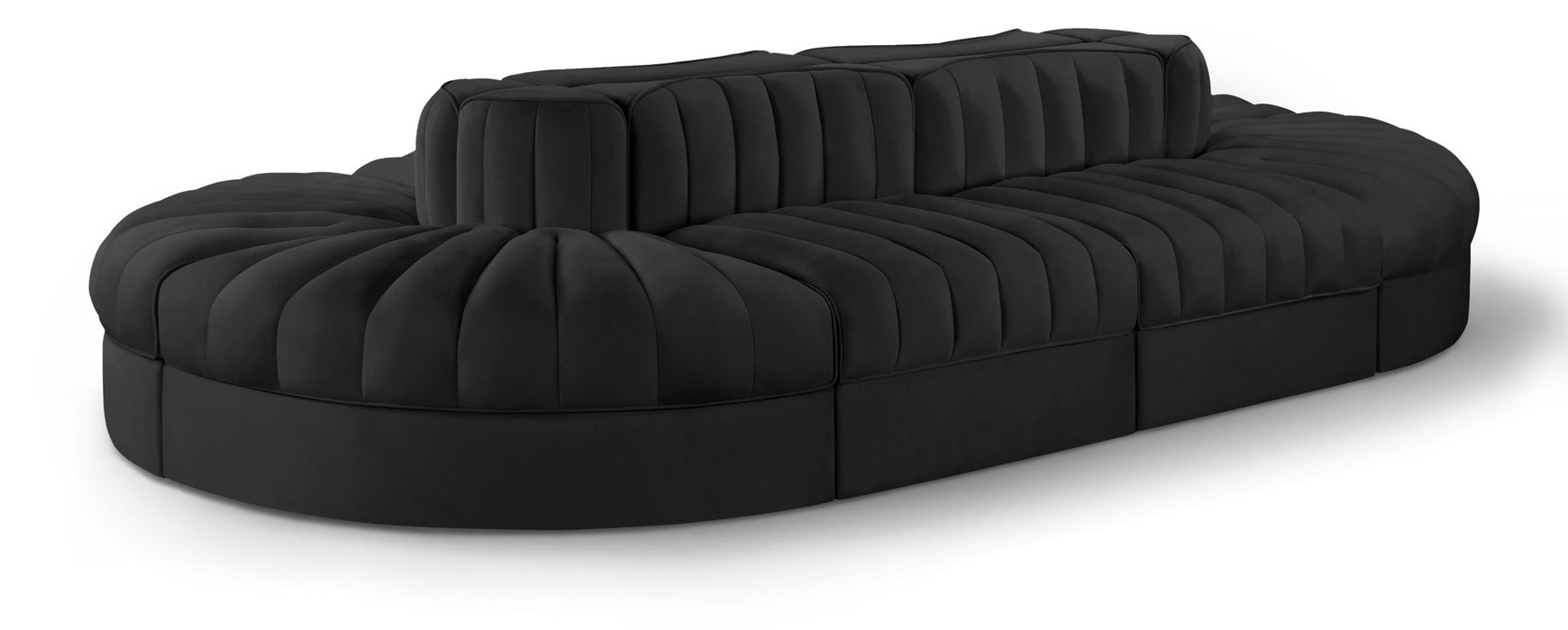 Rummi - Oval Velvet Performance Fabric Upholstered 8 Piece Modular Sectional - Stylish Home Furniture