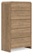 Gramburg - Five Drawer Chest - Warm Natural Brown - Stylish Home Furniture