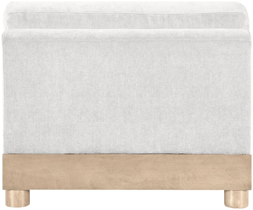 Turin - Chenille Fabric Upholstered Modular Armless Chair - Natural Base - Stylish Home Furniture