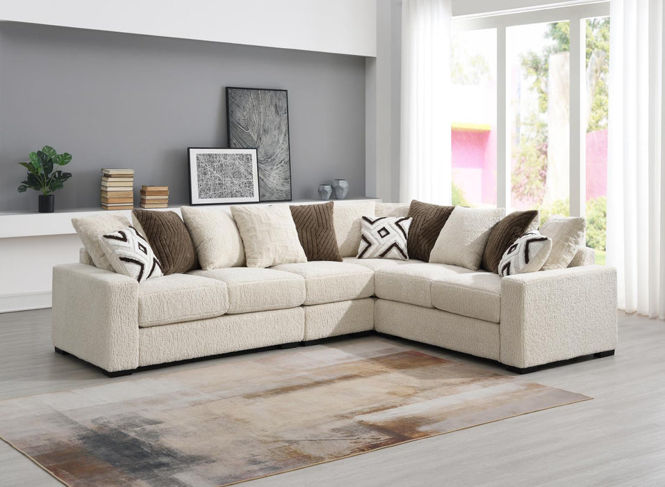 U328 - 4 Piece Sectional (1 LAF Loveseat 1 Armless Chair, 1 Wedge, 1 RAF Loveseat) - Beige