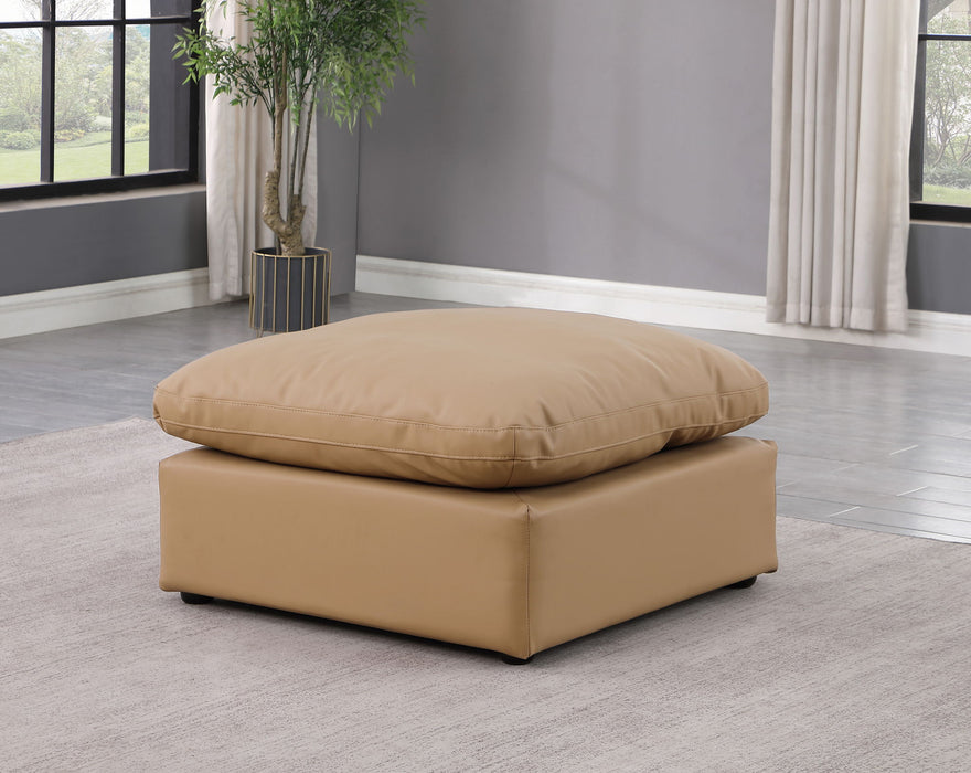 Indulge - Faux Leather Ottoman - Tan - Stylish Home Furniture
