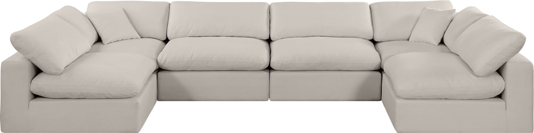 Comfy - 6 Piece Linen Modular Armless Sectional